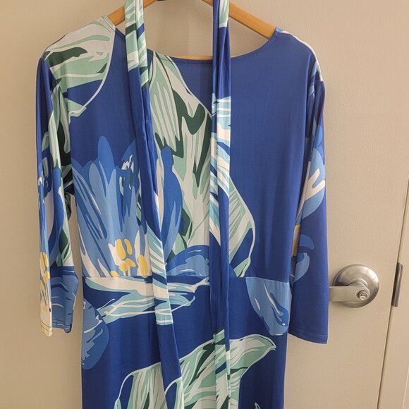 Plus Size Maxi Dress for Women Casual Summer Sundress V-Neck 3/4 Sleeve (XXL) - Picture 4 of 9